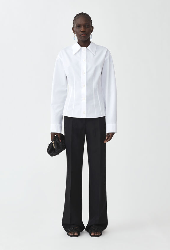 Fabiana Filippi Camisa estilo chaqueta de popelina, blanco óptico CAD274F541D6140000