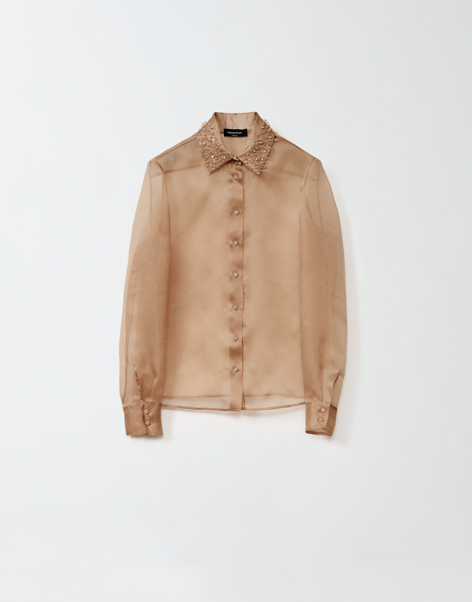 トップス eaphi SHEER FLAT COLLAR BLOUSE SHEER FLAT COLLAR BLOUSE