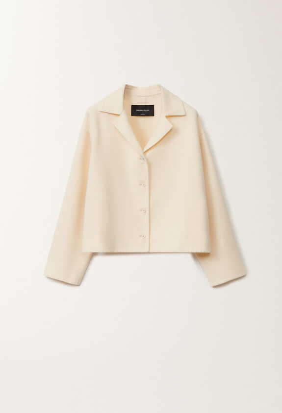 Fabiana Filippi Double wool jacket, vanilla WHITE CTD265F225D8040000