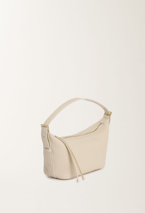 Fabiana Filippi Grained leather mini hobo bag, vanilla VANILLA BGD275A081L4270000