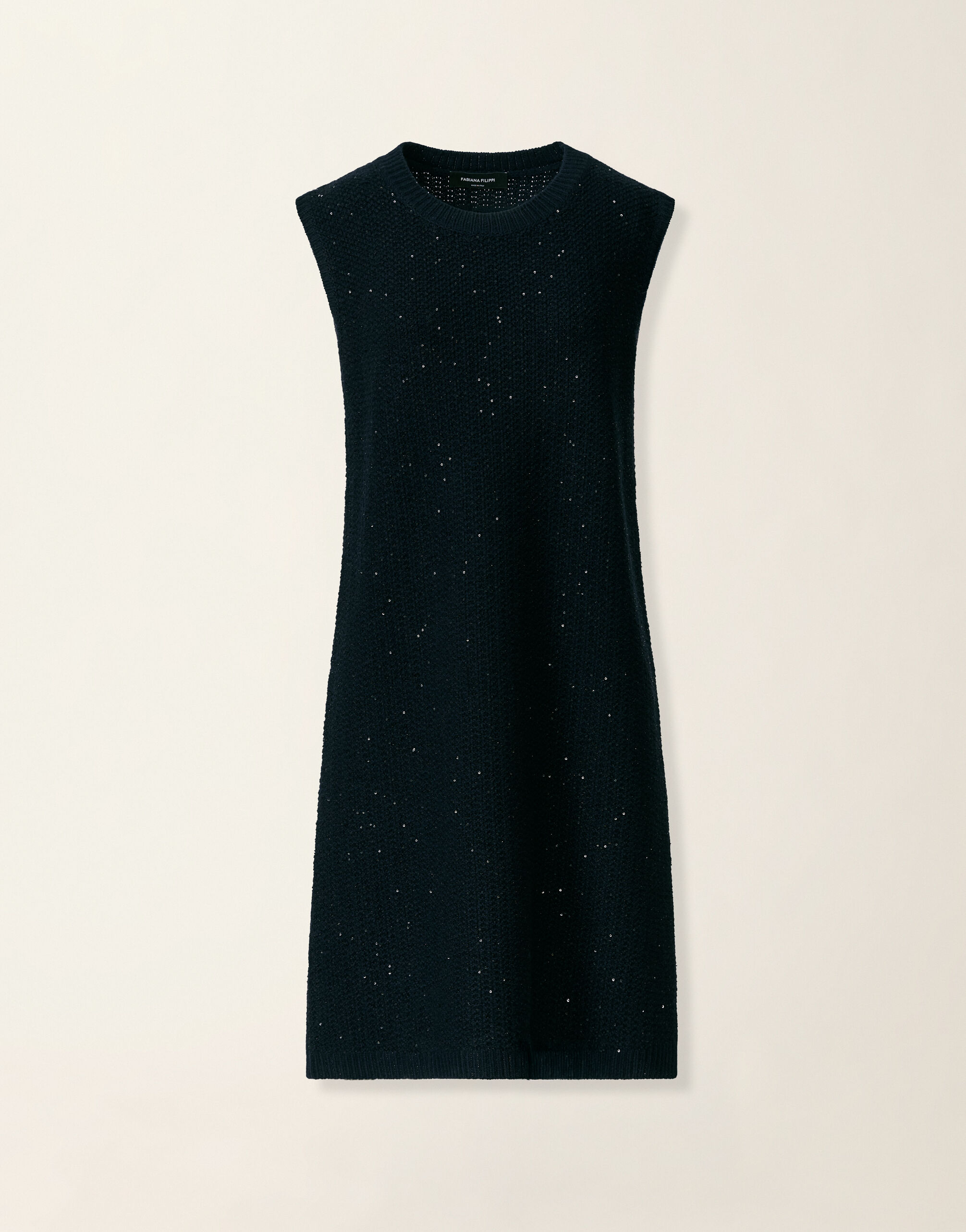 Robe en Platinum et paillettes, bleu nuit Fabiana Filippi Robe en Platinum et paillettes, bleu nuit Bleu nuit ABD216F380M3270000