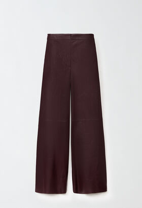 Fabiana Filippi Nappa leather trousers, burgundy YELLOW PLD265F280D7510000