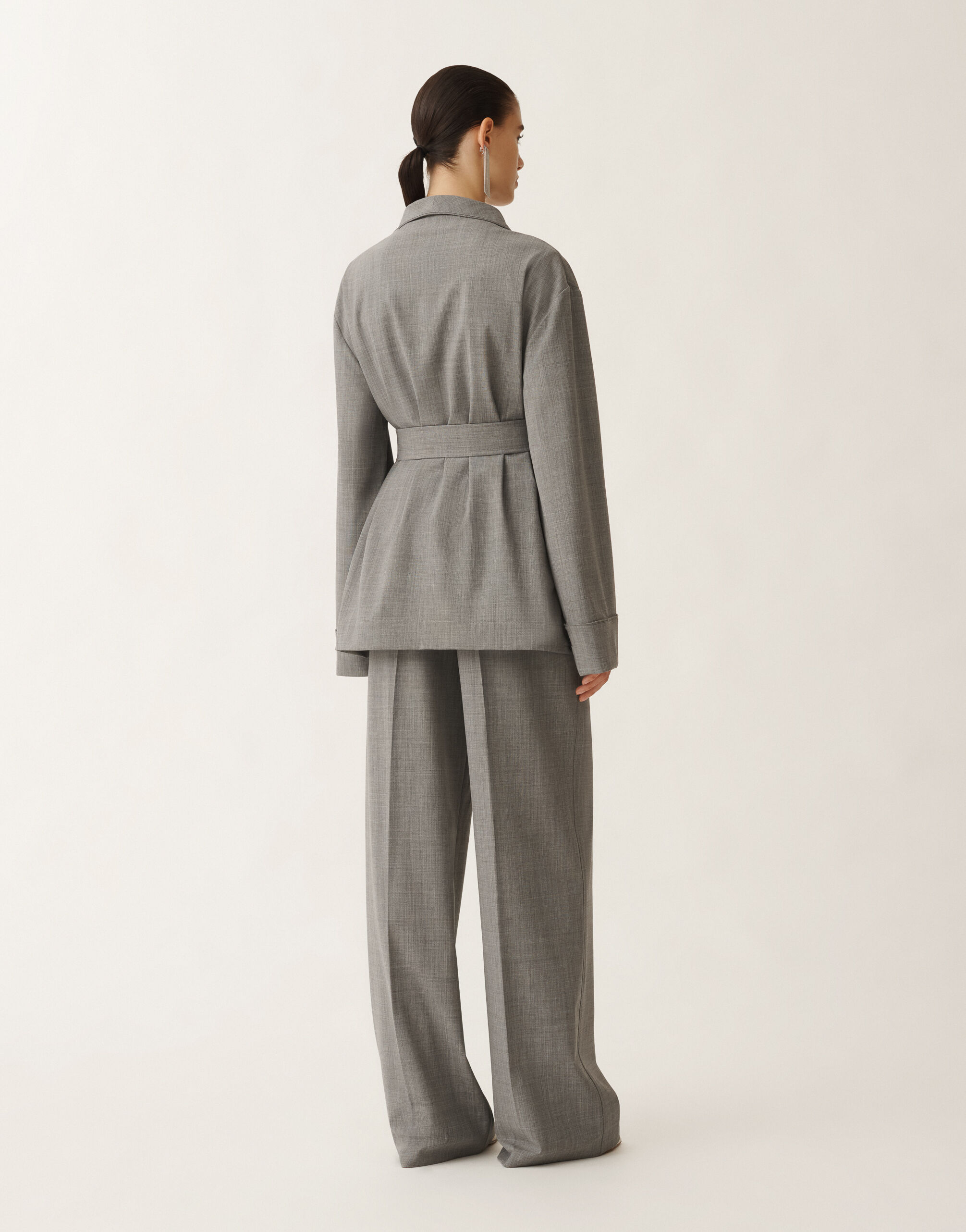 Fabiana Filippi Cool wool jacket, melange rock GREY GCD265F333D6200000