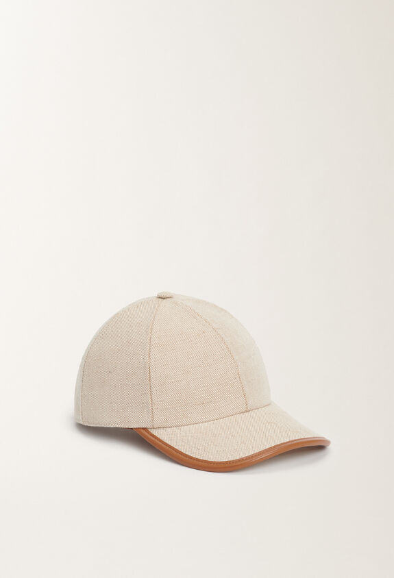 Fabiana Filippi Baseballkappe aus Canvas und Leder, lederbraun BRAUN SAD265A807L2070000