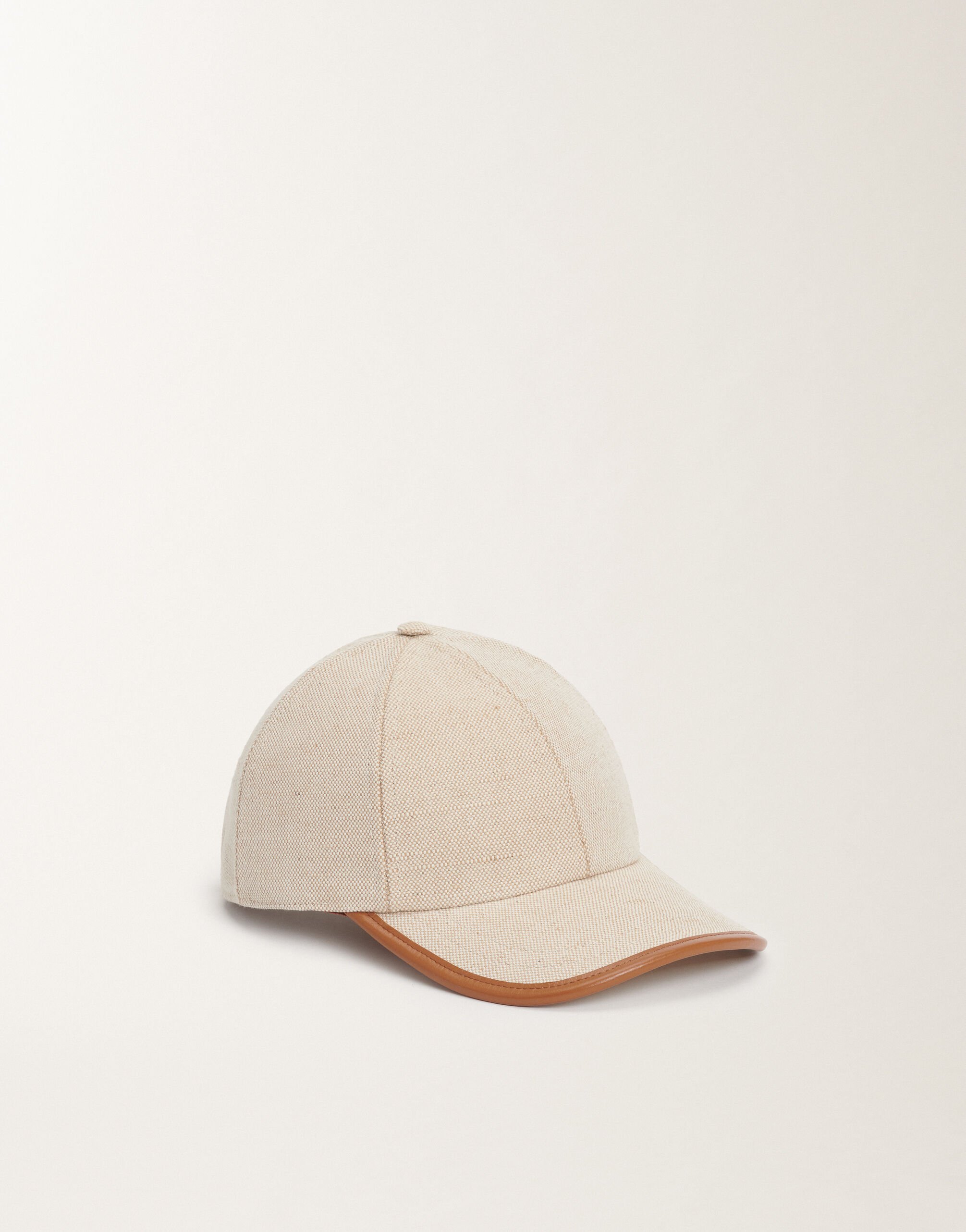Fabiana Filippi Canvas and leather baseball cap, tan BROWN SAD265A807L2070000