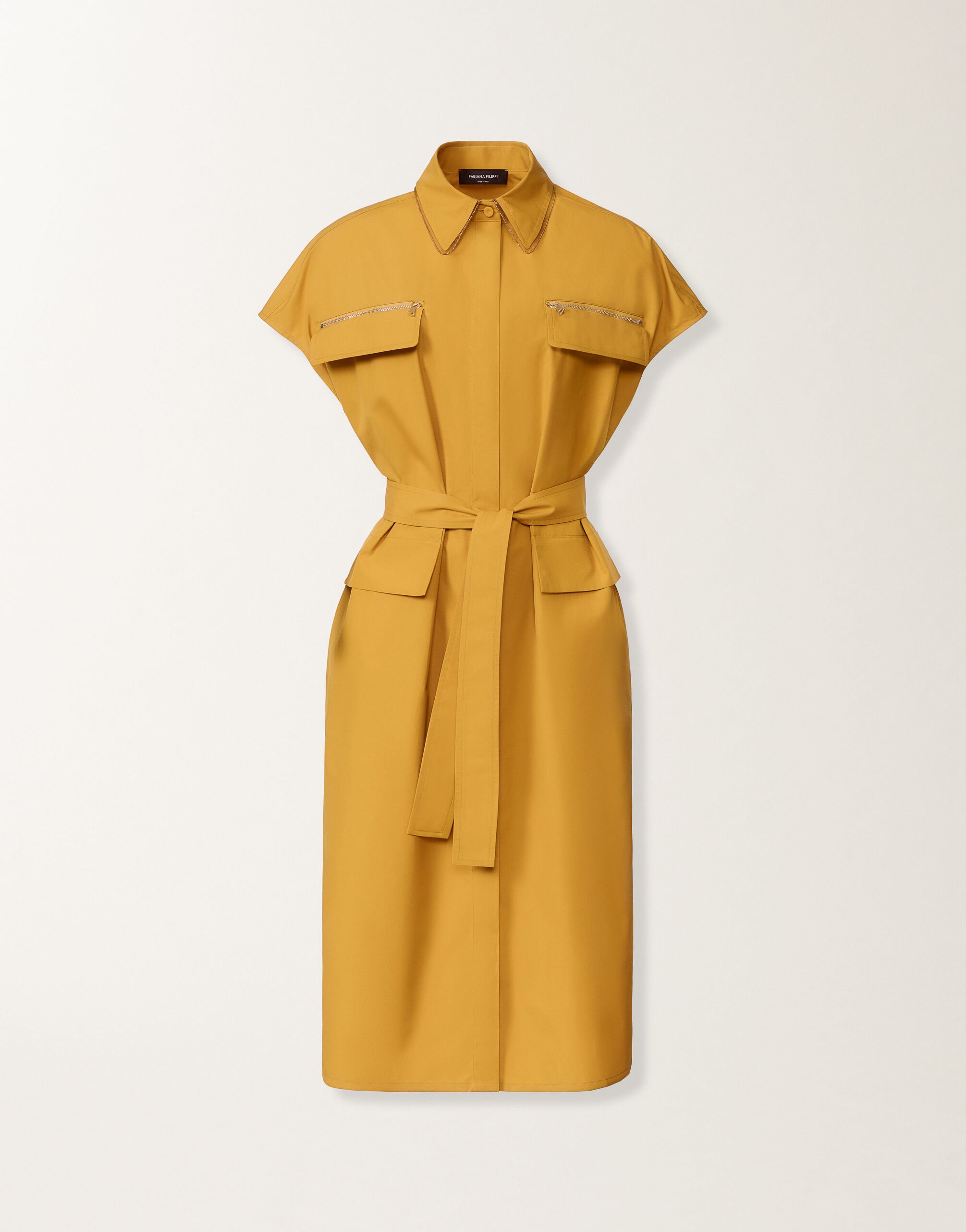 Fabiana Filippi Sahariana dress in mustard poplin MUSTARD ABD276F618L5820000