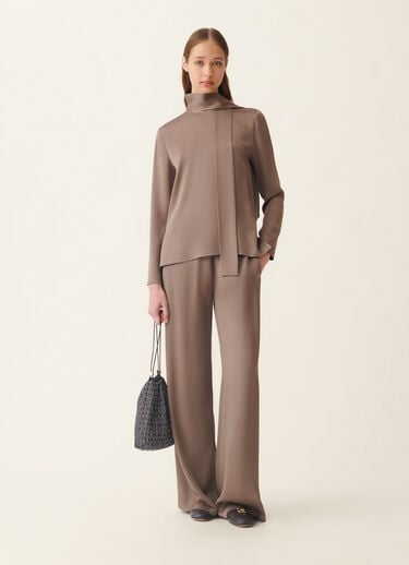 Wide-leg enver satin trousers, falcon Fabiana Filippi Wide-leg enver satin trousers, falcon Falcon PAD216F291D9820000