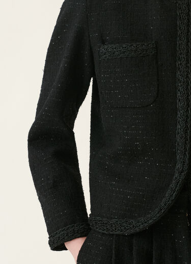 Fabiana Filippi Sequin fabric crewneck jacket, black Black GCD226F626M3770000