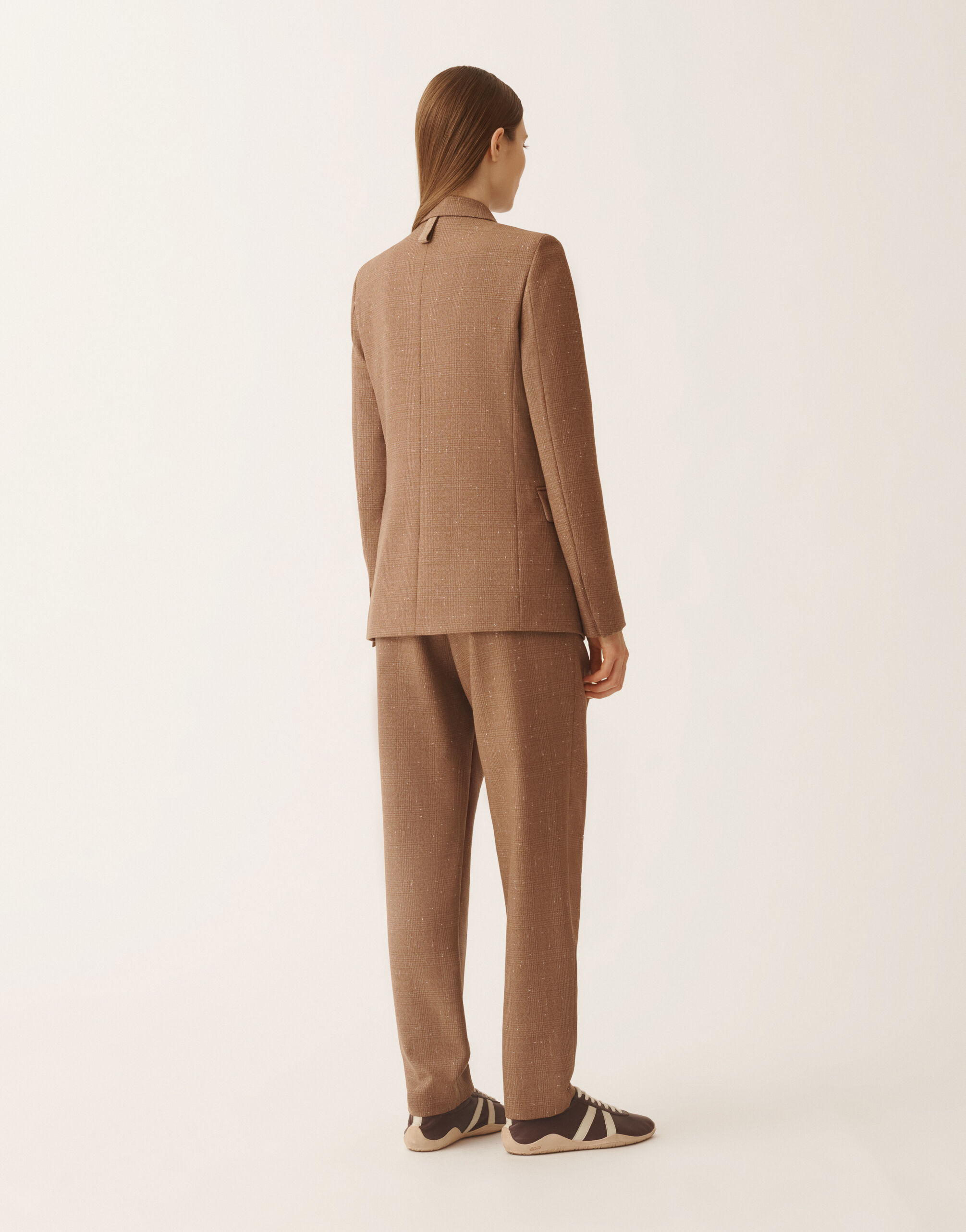 Fabiana Filippi Double-breasted jacket in Prince of Wales check, birch Brown GCD225F207L6580000