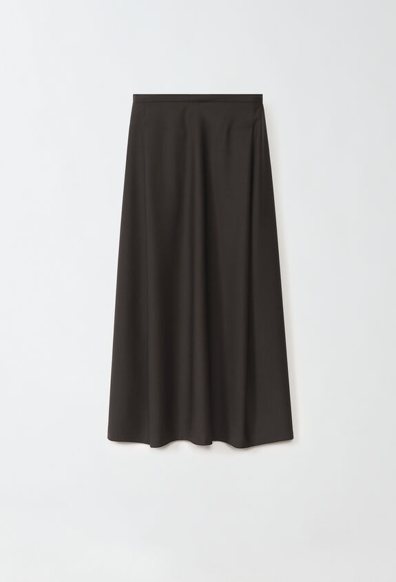 Fabiana Filippi BISTRETCH WOOL FLARED SKIRT BROWN GND224F854D6200000