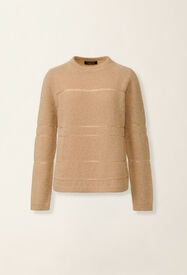 Fabiana Filippi Platinum and mohair striped sweater, beech Beech MAD226F438M4770000