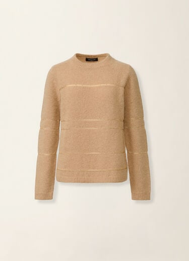 Platinum and mohair striped sweater, beech Fabiana Filippi Platinum and mohair striped sweater, beech Beech MAD226F438M4770000