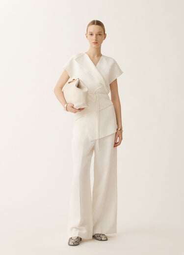 Fabiana Filippi Wickeltop aus Leinen und Viskose, weiß WEISS TPD275F731D5440000