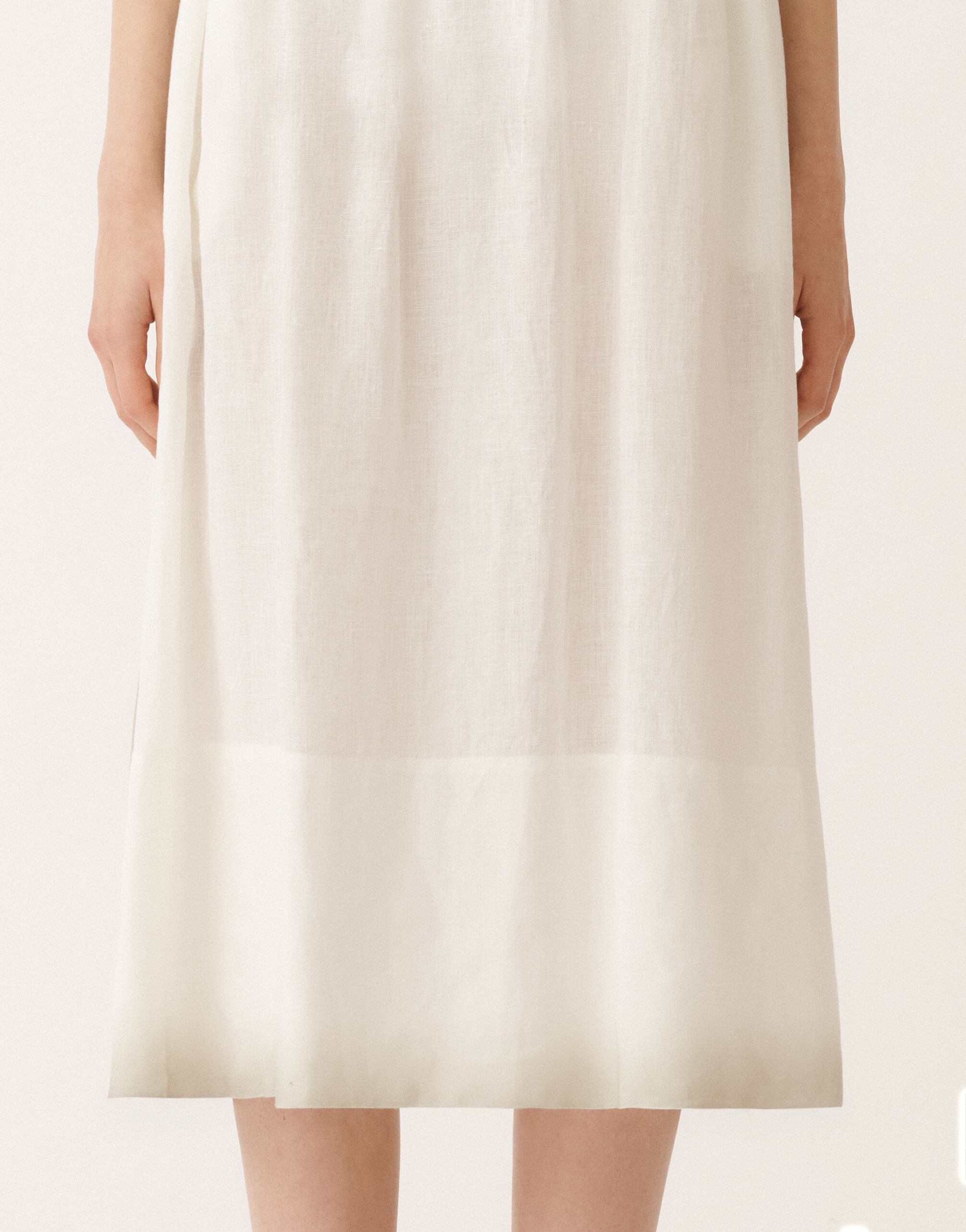FABIANA FILIPPI スカート/新品未使用 Linen canvas skirt with gradient, white for Women | Fabiana