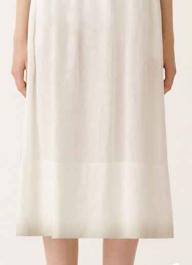 Fabiana Filippi Linen canvas skirt with gradient, white WHITE GND275F796L3780000