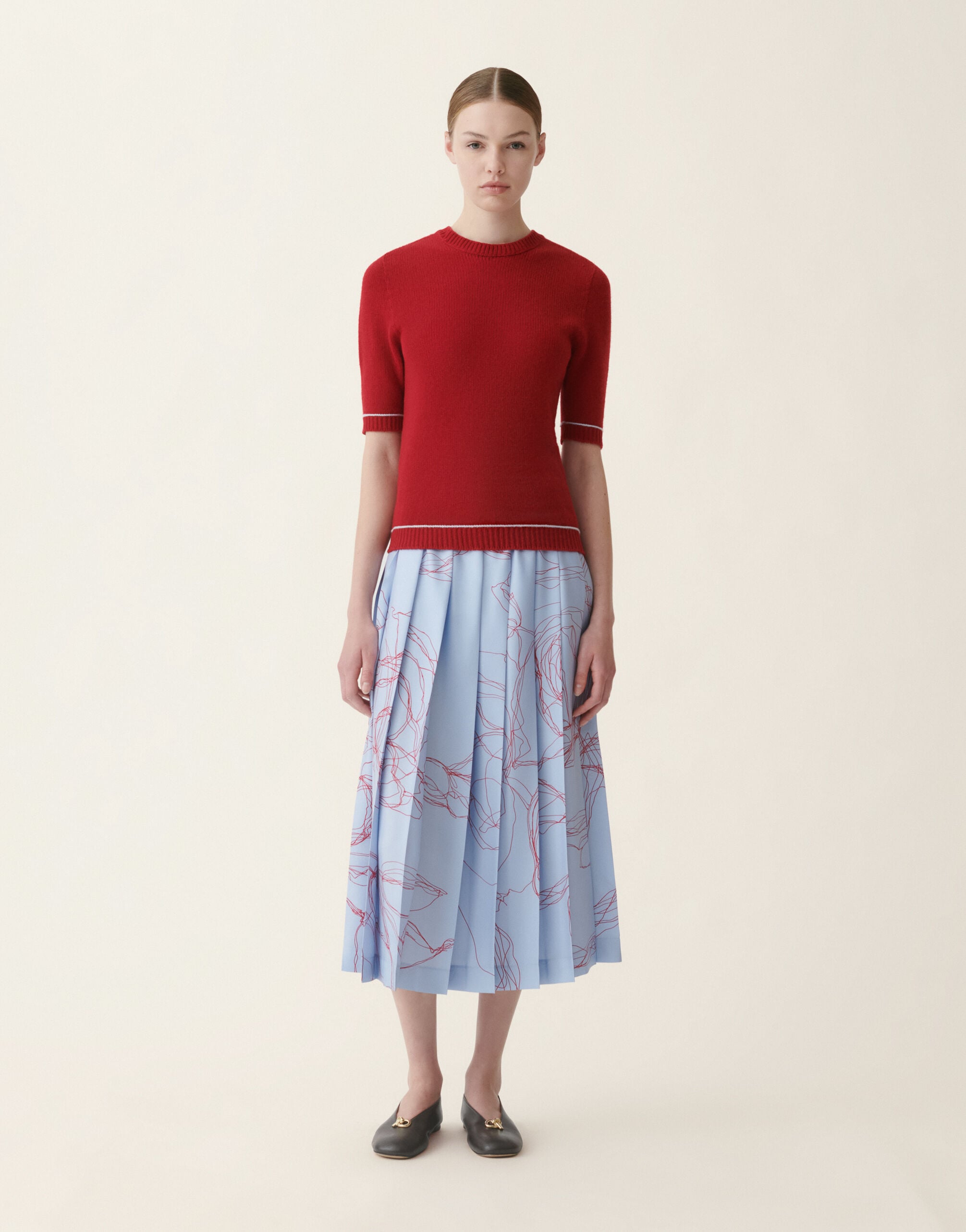 Fabiana Filippi Brushed Platinum sweater, red and light blue Red and light blue MAD216F038M2700000
