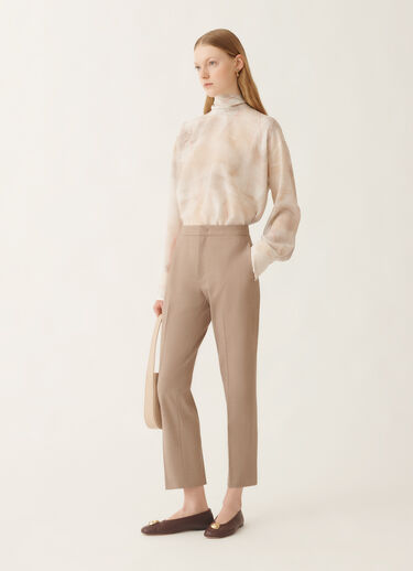 Fabiana Filippi Montefalco trousers in bi-stretch fresco wool, maple Beige PAD215F326L5230000