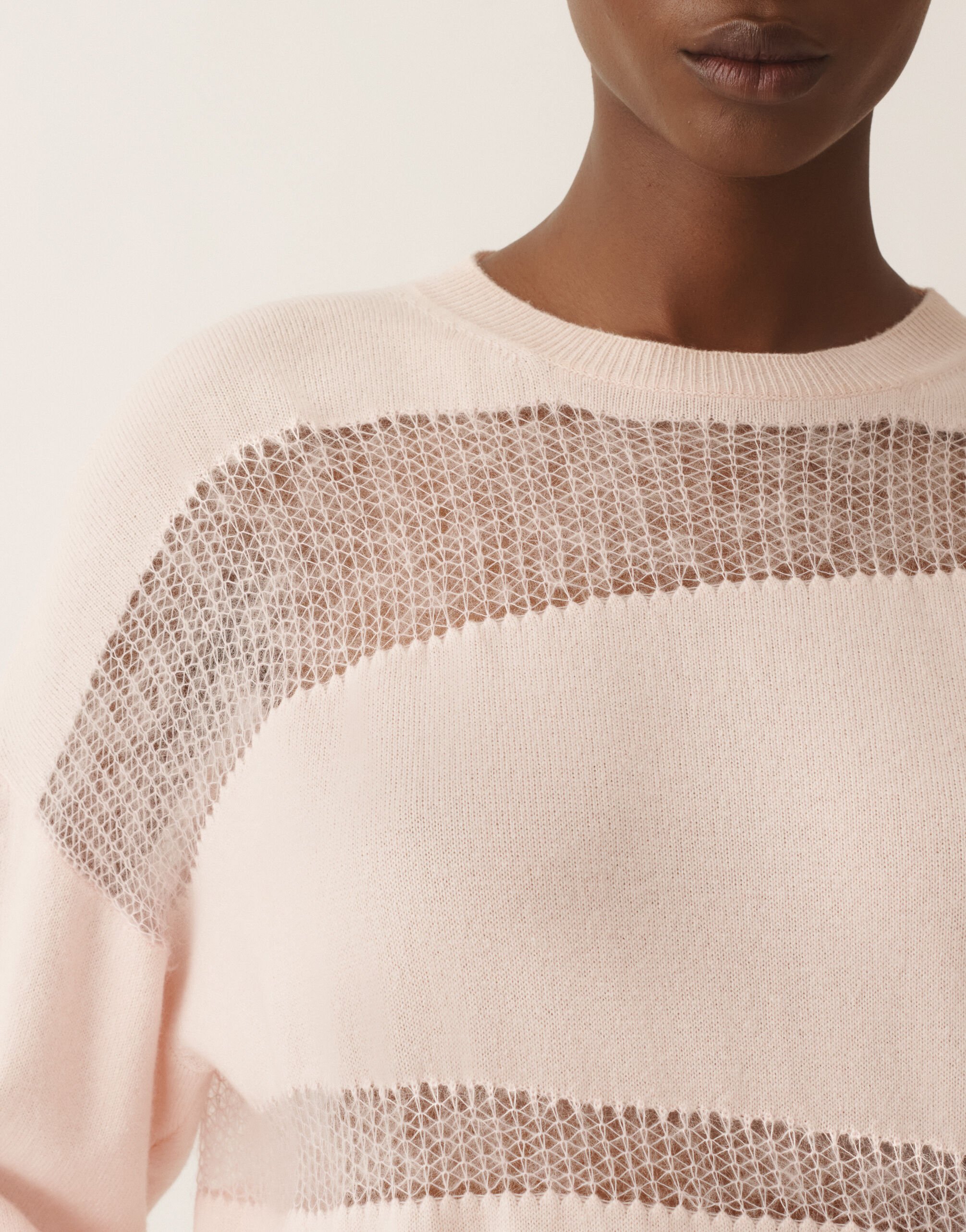 Fabiana Filippi Suéter en platino y mohair, rosa cuarzo Rosa MAD225F508L6400000