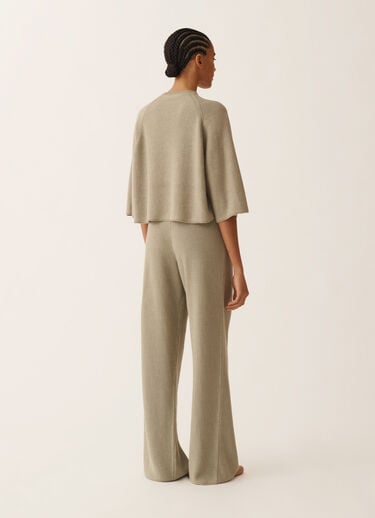 Cotton and linen cape with sequins, khaki Fabiana Filippi Cotton and linen cape with sequins, khaki KHAKI MAD266F349D2730000