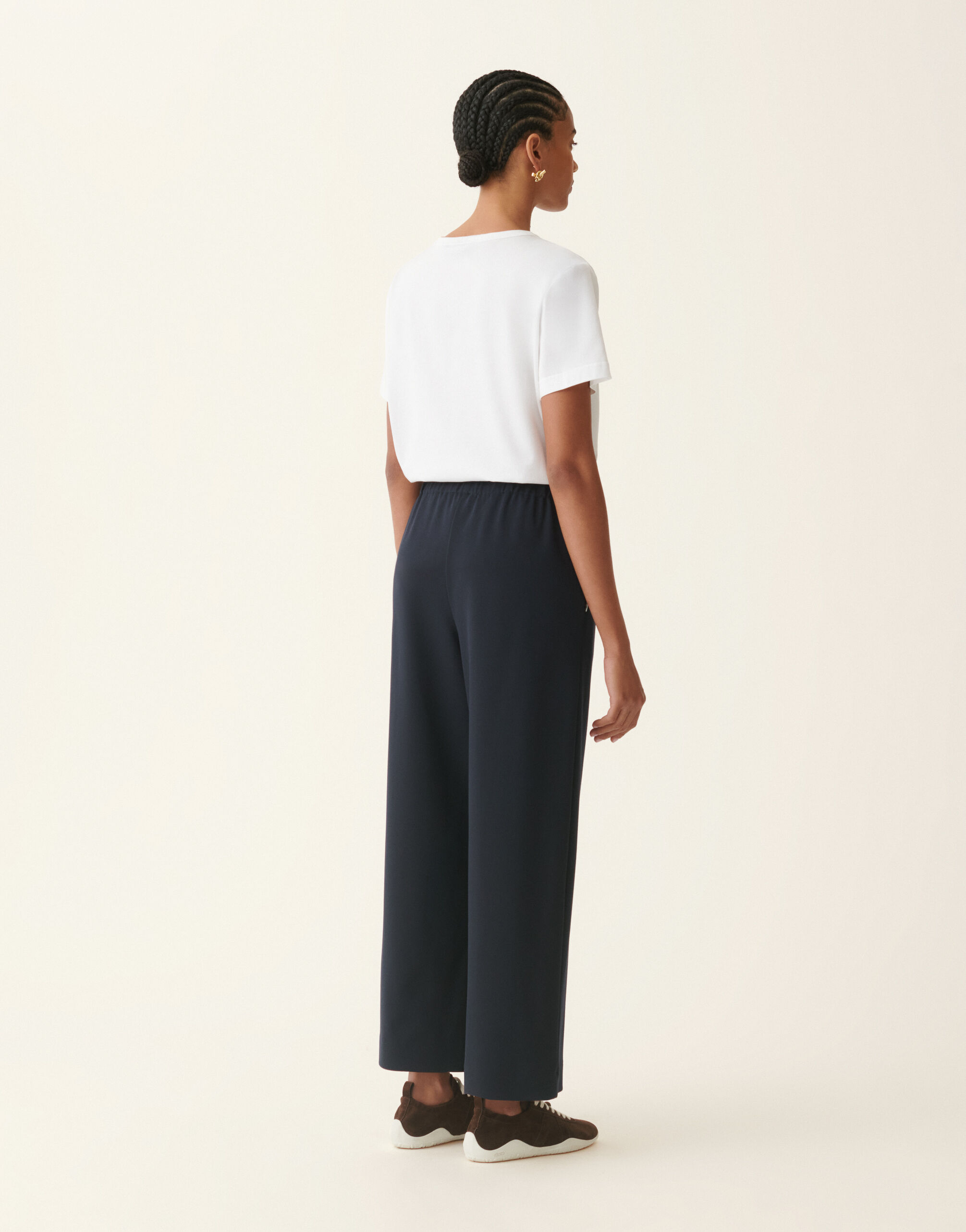 Trevi trousers in Milano stitch jersey, midnight blue Fabiana Filippi Trevi trousers in Milano stitch jersey, midnight blue Midnight blue PAD216F310M3100000