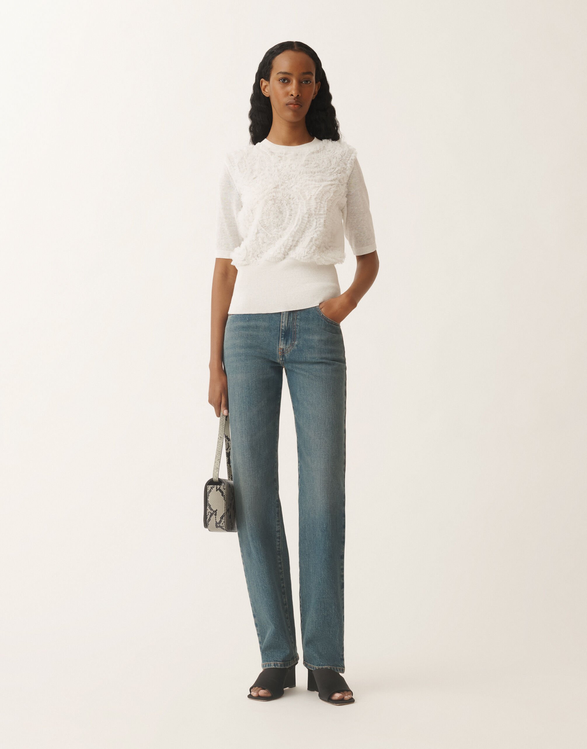 Fabiana Filippi Linen sweater, white WHITE MAD275F539L3480000