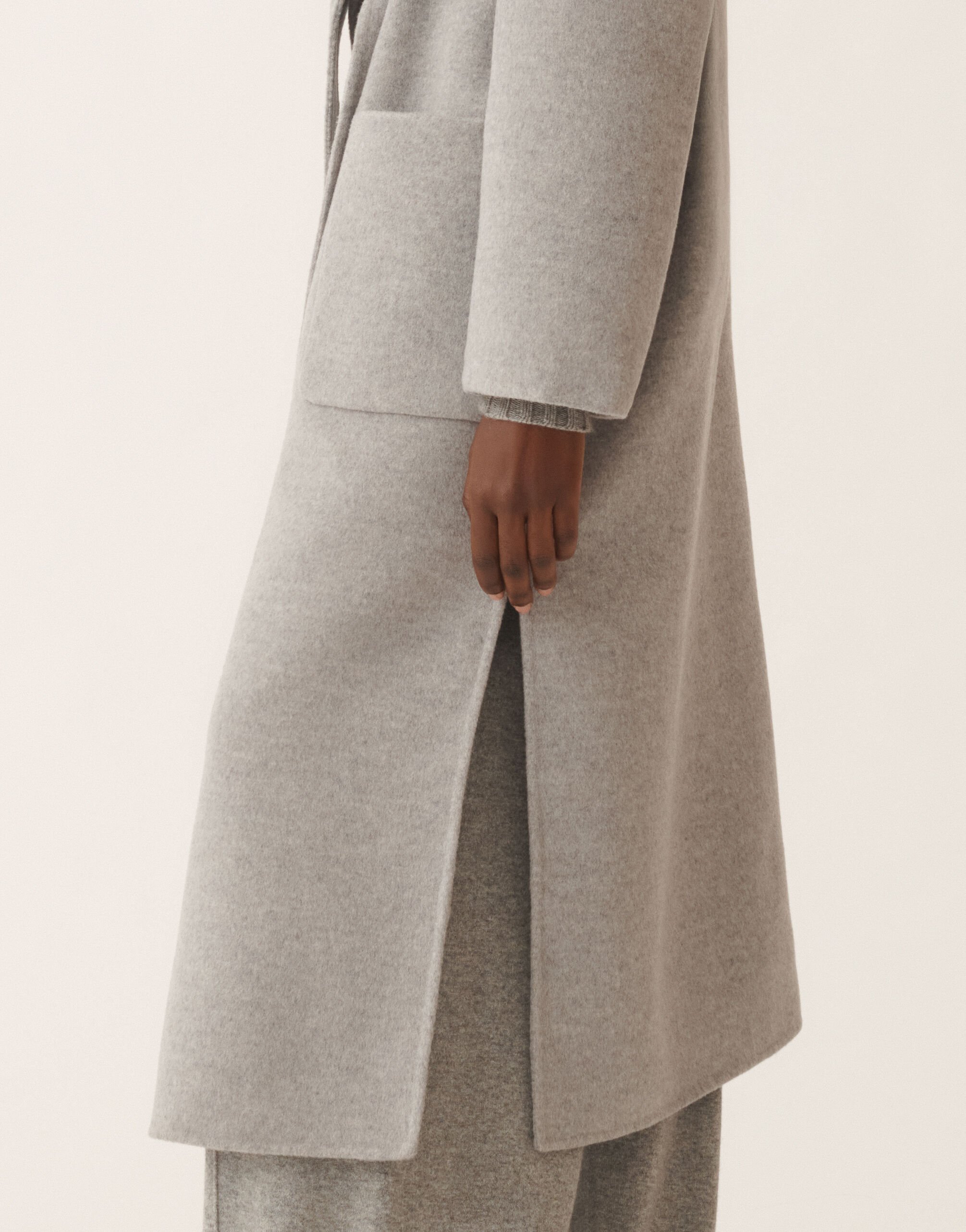 Fabiana Filippi Double-faced wool and cashmere coat, rock Grey CTD225F680L6390000
