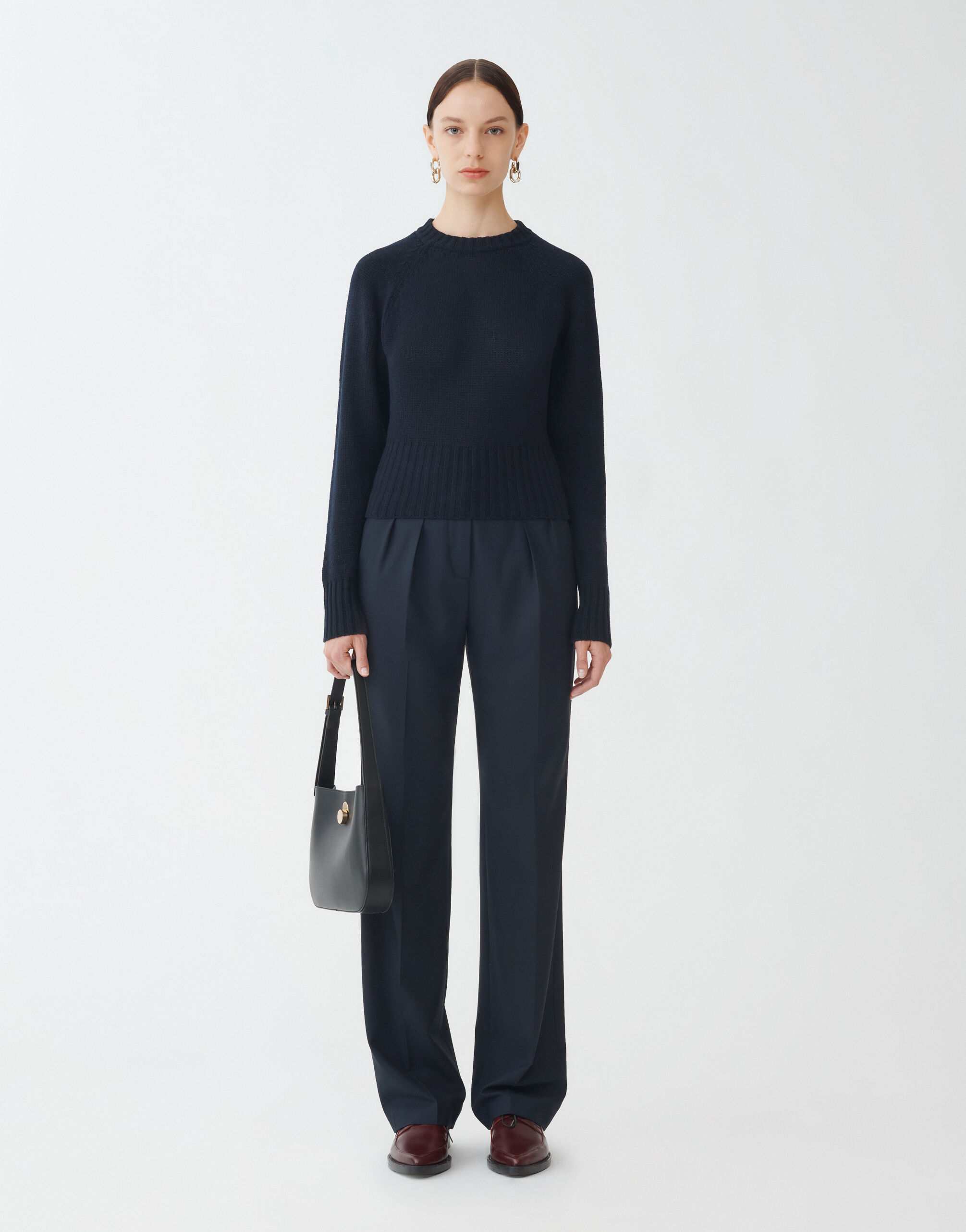 レディースガーゼ カシミヤ セーター§ナイトブルー Fabiana Filippi