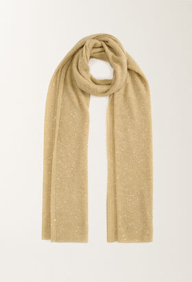 Fabiana Filippi SEQUIN SOFT MOHAIR MAXI SCARF SAND SAD265A803L2740000