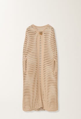 Fabiana Filippi Cappa lunga in cammello, albino e lurex oro MARRONE MAD215F095L5200000