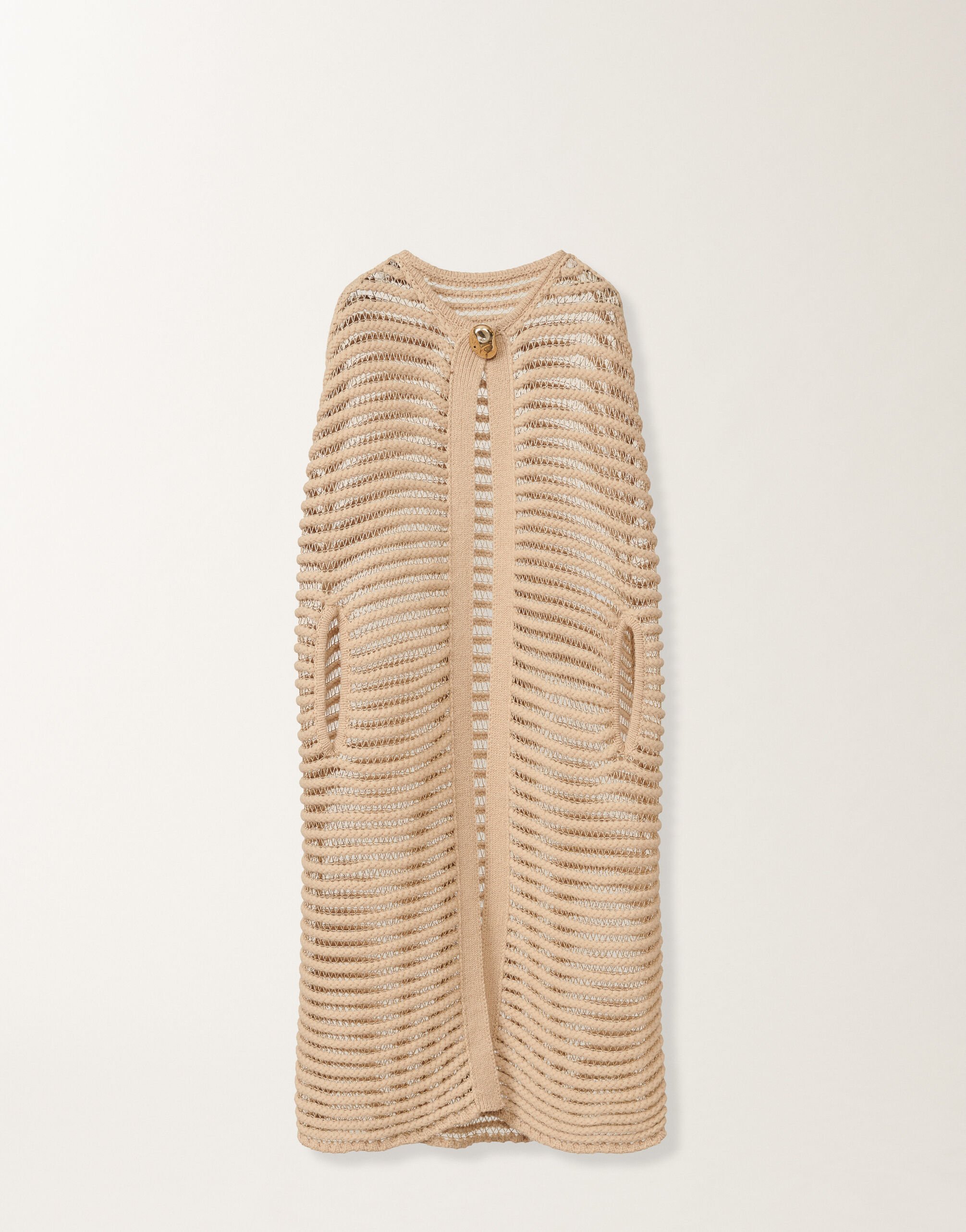 Fabiana Filippi Cape longue en laine de chameau, albinos et lurex doré BRUN MAD215F095L5200000