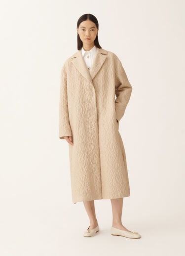 Fabiana Filippi Embossed jacquard coat, cord Beige CTD225F715D9270000