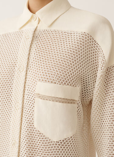 Fabiana Filippi Camicia in cotone organico con viscosa brillante, burro BURRO MAD276F043M1560000