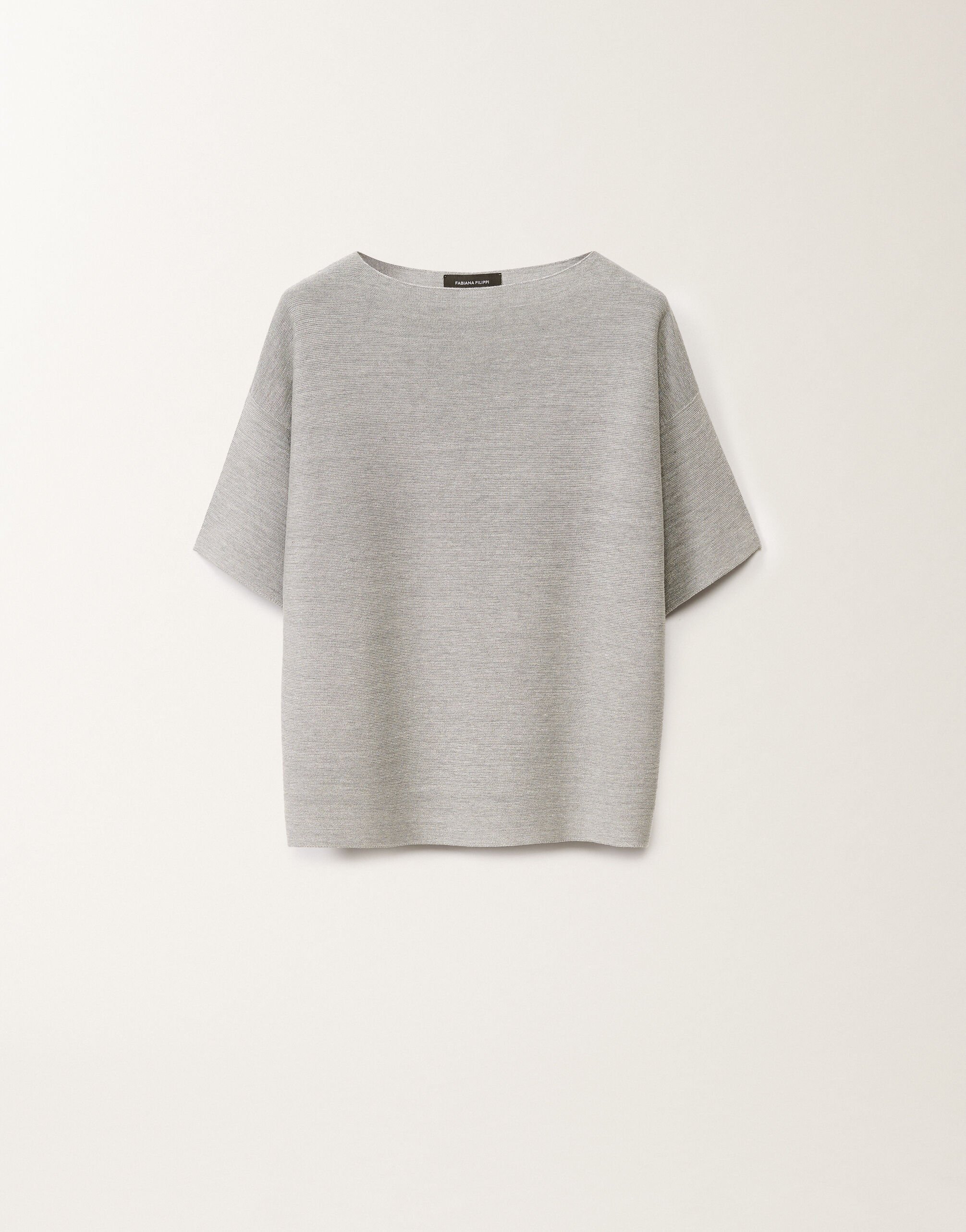 Fabiana Filippi Cotton and lurex sweater, rock grey GREY MAD265F097L2330000