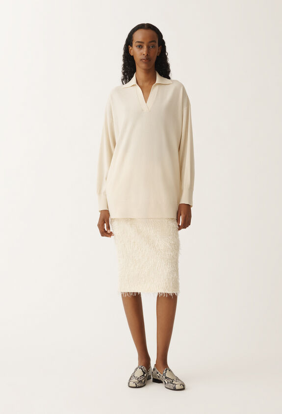 Fabiana Filippi Wool and cotton sweater, vanilla WHITE MAD265F041L1620000