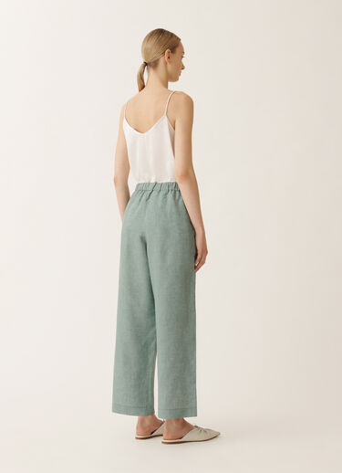 Fabiana Filippi Trevi linen canvas trousers, teal TURQUOISE PAD275F310D8350000