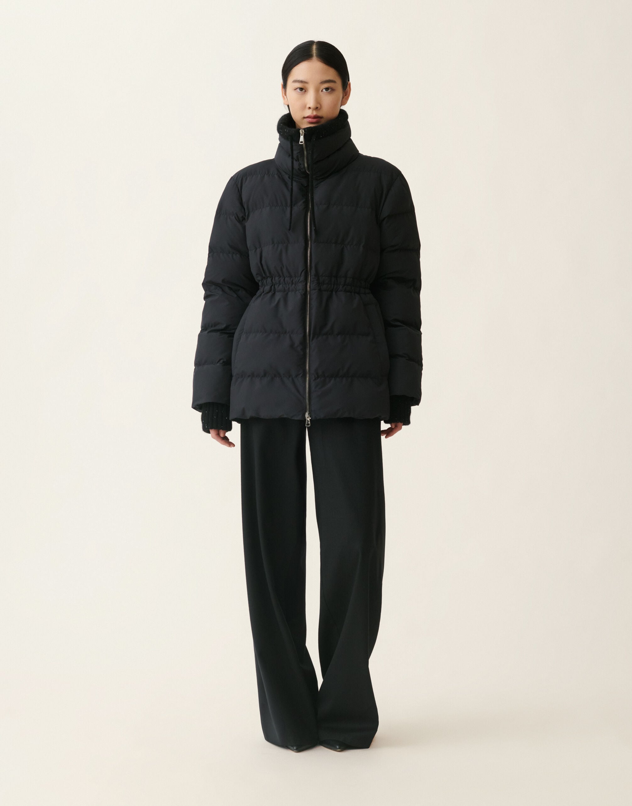 Midi ultralight technical down coat, black Fabiana Filippi Midi ultralight technical down coat, black Black CTD226F658M3960000