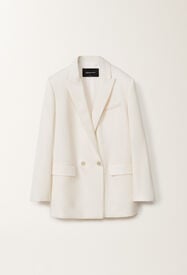 Fabiana Filippi Zweireihige Jacke aus Leinen und Viskose, weiß WEISS GCD275F412L3100000