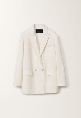 Fabiana Filippi Linen and viscose double-breasted jacket, white VANILLA GCD275F677D7870000