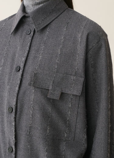 Fabiana Filippi Pinstriped flannel bomber-style shirt, charcoal Charcoal CAD226F704M4130000