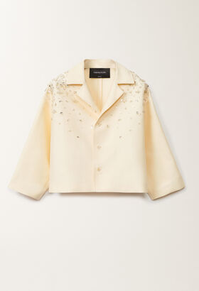 Fabiana Filippi Cotton and silk mikado jacket, vanilla VANILLA GCD275F677D7870000