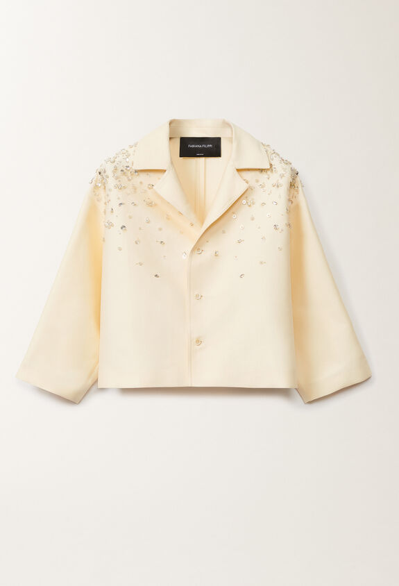 Fabiana Filippi Cotton and silk mikado jacket, vanilla VANILLA GCD275F232L3750000