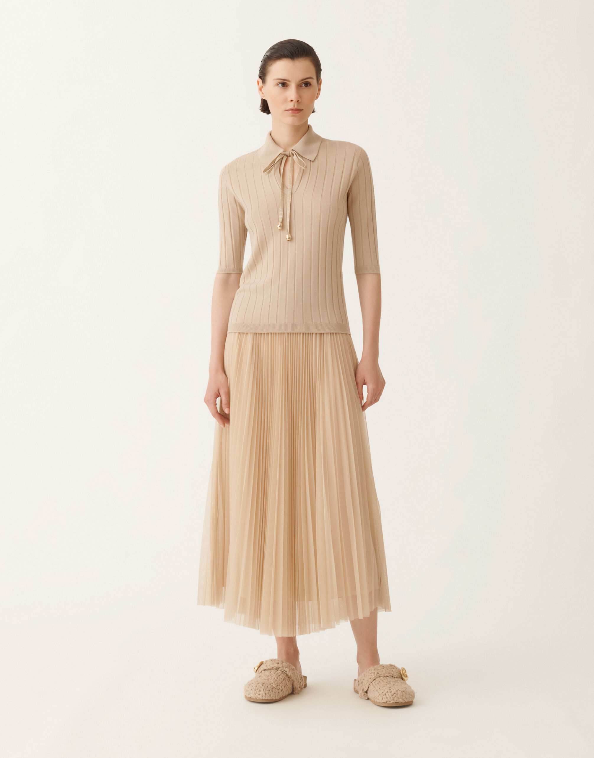 Merino wool sweater, maple for Women | Fabiana Filippi®