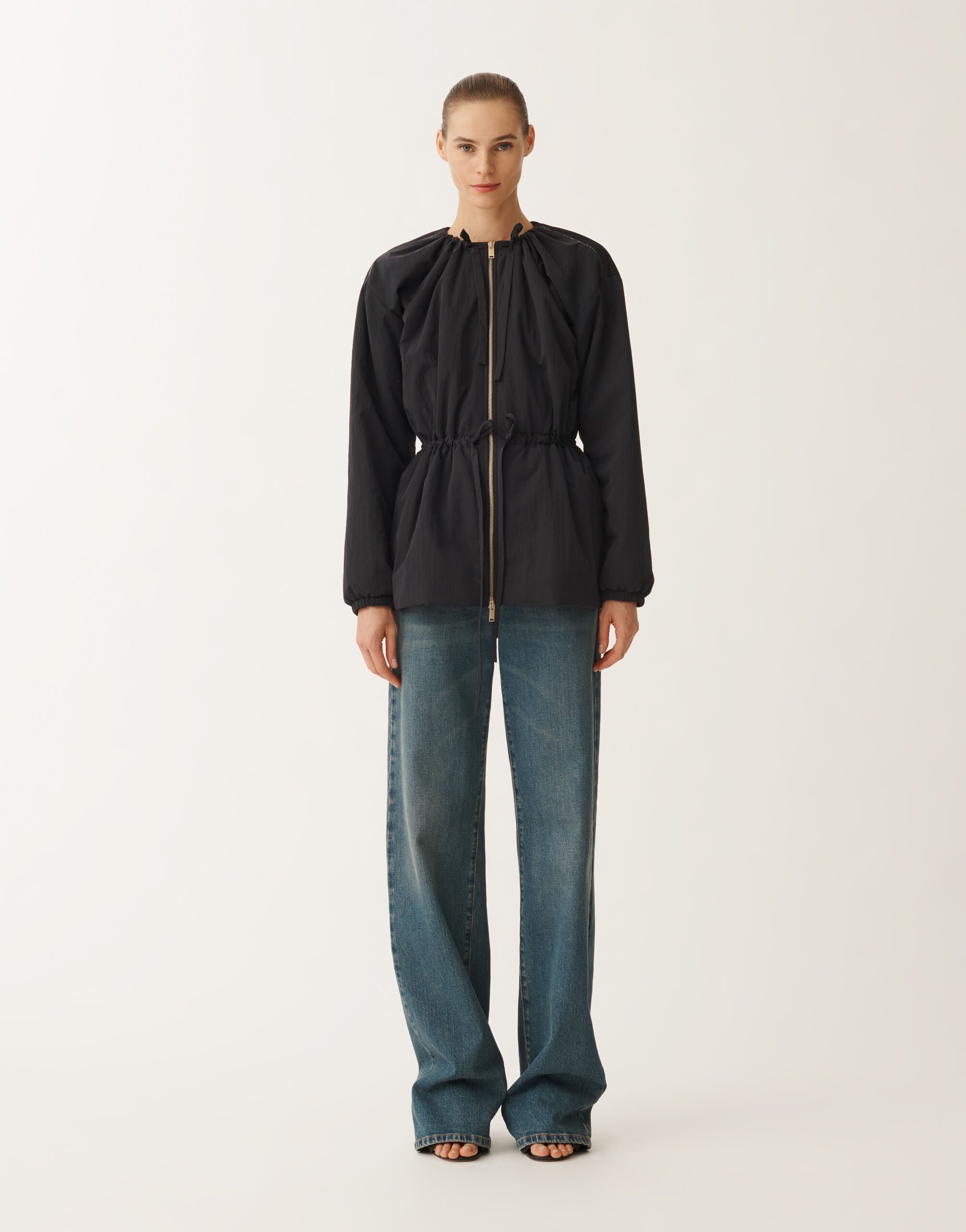 Fabiana Filippi Jacke aus Funktionsgewebe mit krauser Oberfläche, nachtblau BLAU CTD275F721L3400000