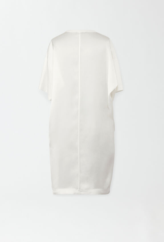 Fabiana Filippi MAXI T-SHIRT DRESS WITH SATIN BACK WHITE ABD274F469H4610000