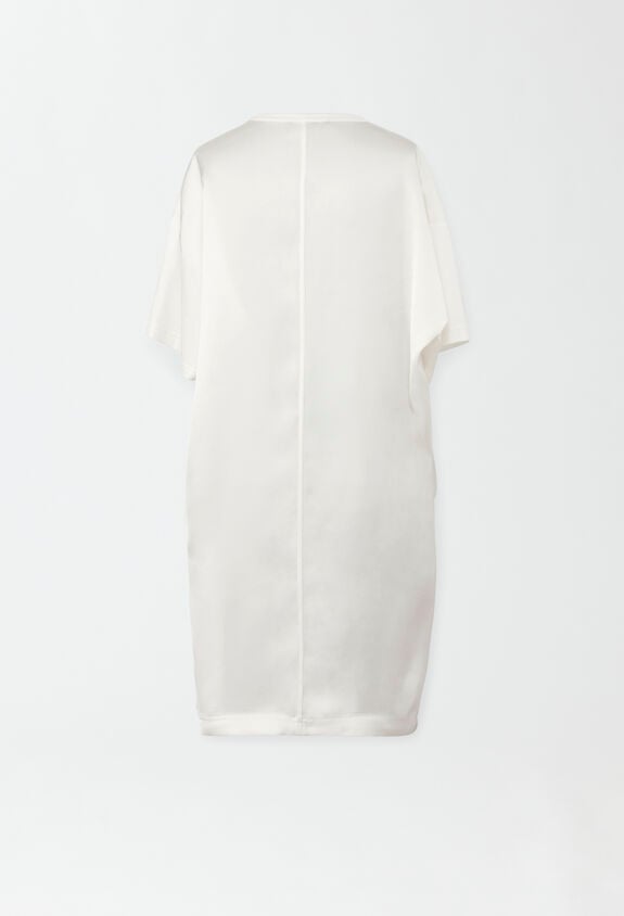 Fabiana Filippi MAXI T-SHIRT DRESS WITH SATIN BACK WHITE ABD274F469H4610000