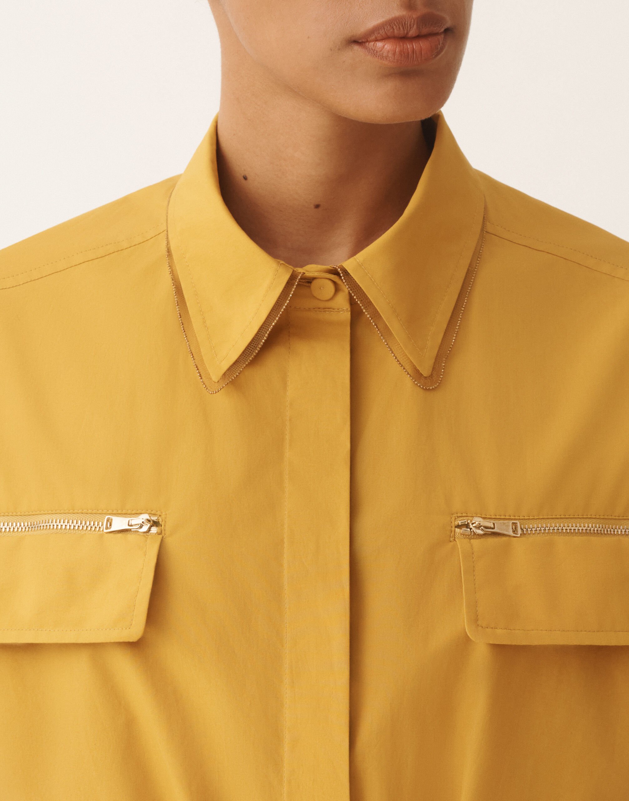 Fabiana Filippi Sahariana dress in mustard poplin MUSTARD ABD276F618L5820000