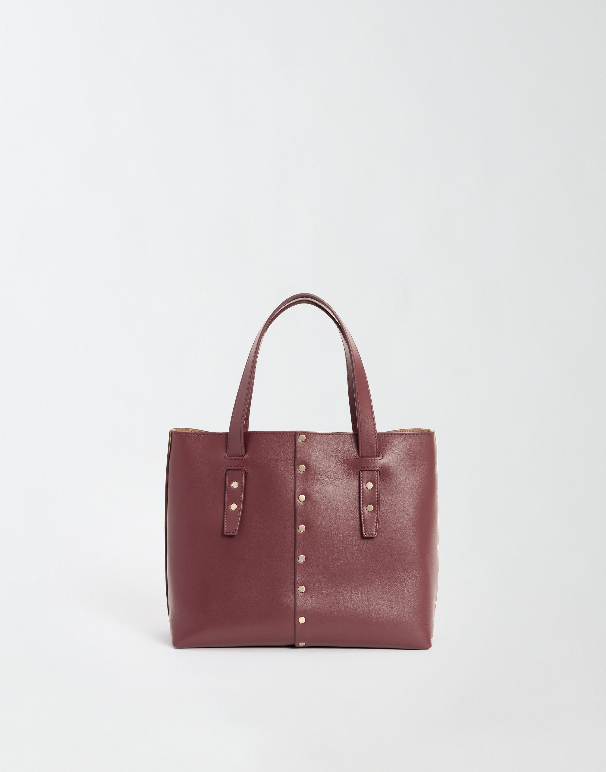 Tote bag mini in pelle di vitello bordeaux da Donna Fabiana Filippi