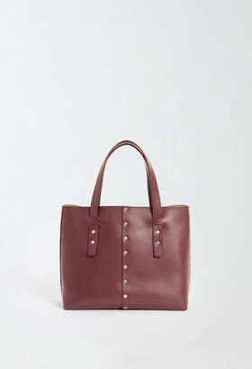 Fabiana Filippi Calfskin mini tote bag, burgundy BLACK ASD224A981L1210000