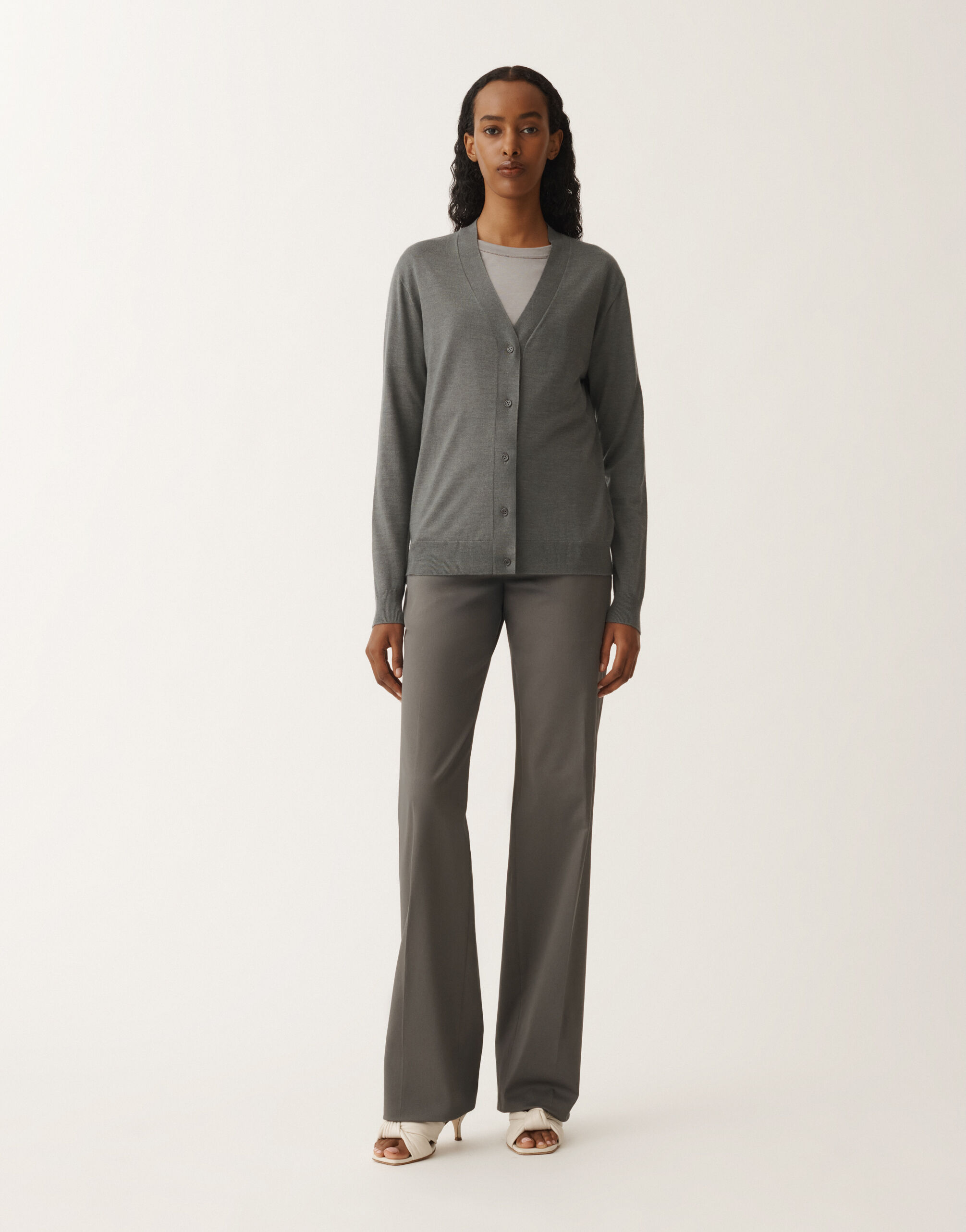 Fabiana Filippi Cashmere and silk cardigan, granite GREY MAD265F008N9070000