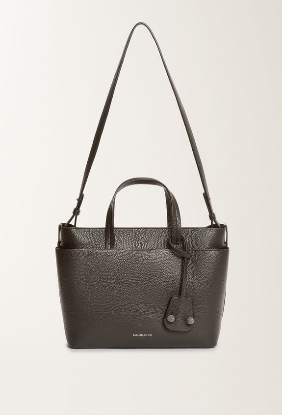 Fabiana Filippi Large grained leather handbag, black BLACK BGD215A850L8040000